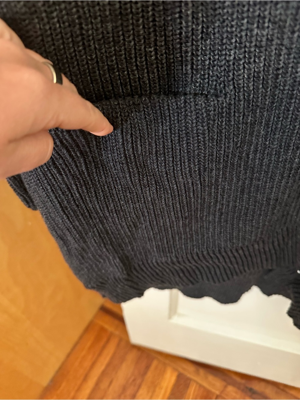 Universal Thread Charcoal Gray Ribbed Open-Front Cardigan - Picture 4 of 6